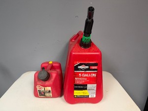 Two Gas Cans - 1.4 Gallon and 5 Gallon in Good Condition