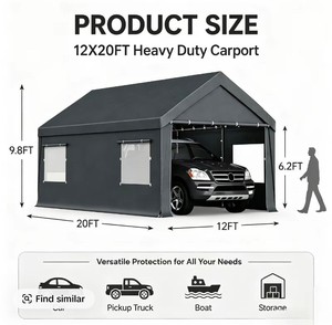 Carport Canopy with Sides 10x15x9 Gray (Used OnceLike New)