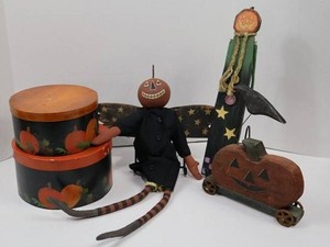 Vintage Halloween Folk Art Decor