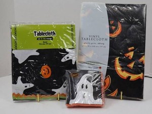 Halloween Tablecloths & Caspari Napkin Mixed Lot (3-Piece)