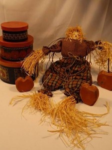 Fall Harvest Scarecrow, Nesting Boxes & Pumpkin Decor Mixed Lot