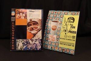 Vintage Vikings Packers 1965 Program & Coca-Cola NFL Print Mixed Lot