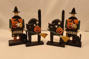 Ilona Steelhammer Wooden Halloween Figurines (Lot of 4)