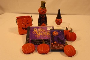 Halloween Pumpkin Decor & Scary Sounds Cdcassette Mixed Lot