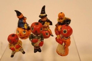 Vintage Polliwogs Miniature Halloween Figurines (Lot of 9)