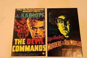 Vintage Boris Karloff & Bela Lugosi Horror Posters
