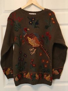 JH Collectibles Pheasant Hand Knit Fall Sweater