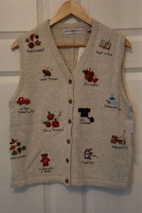 Marisa Christina M9325 Embroidered Knit Button-Front Vest