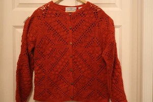 Marisa Christina Hand-Knitted Openwork Cardigan Size L
