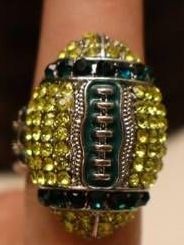 Green Bay Packers Rhinestone Statement Ring