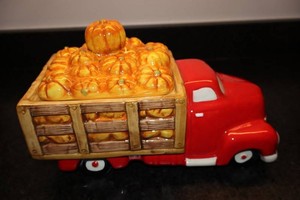 Vintage Pier 1 Harvest Truck Cookie Jar - 12 X 7 in