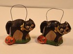 Vintage German Paper Mache Cat & Pumpkin