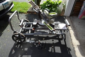 Ryobi Sliding Miter Saw with Rolling Ridgid Stand