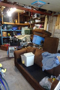 Contents of Garage - Tools, Couch, Housewares, Treadmill, Shelving