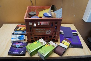 Assorted Fasteners and Sandpaper