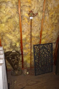 Cast Iron Grate, Bellows, and Stand