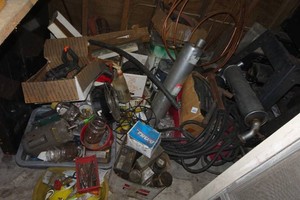 Assorted Hardware, Copper Tubing and Wiring, Fasteners, Mufflers