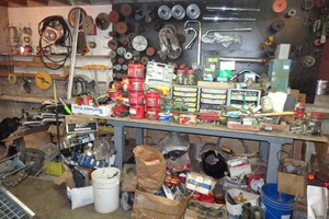 Large Assortment - Hardware, Fasteners, Exhaust Parts, Pullies