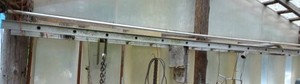 Aluminum Extension Ladder Section, Chain, Ratchet Binders