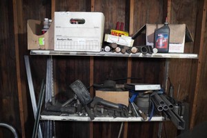 Assorted Hardware - Oil, Cleaner, Rods, Wire Brushes