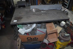 Vintage Belt Drive Table Saw with Accessories