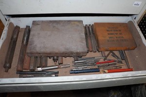 Contents of Drawer - Hand Reamers and Drill Bits