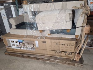 Hazel Fabric Sectional with Storage Ottoman