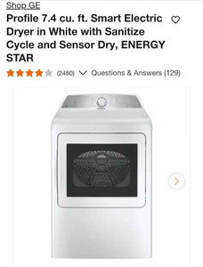 GE dryer with pedestal