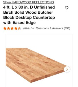 4ftx30 birch butcher block
