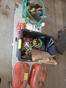 Garage items tools hardware gas cans