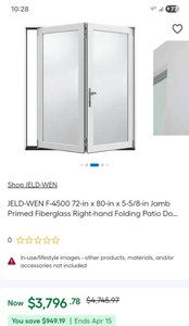 7280 bifold patio door