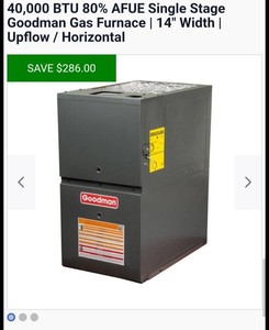 Goodman 40,000 BTU furnace