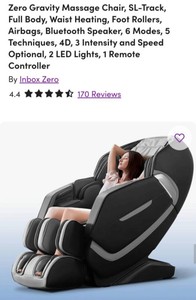 Zero Gravity 4D Massage Chair, SL-Track, Full Body, Bluetooth Speakers