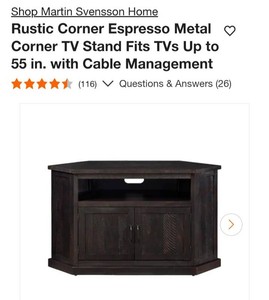 Rustic Corner Espresso TV Stand