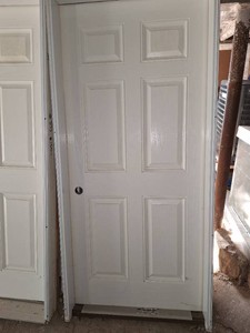 36 in right white fiberglass exterior door