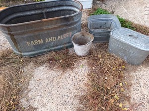 Metal buckets troughs