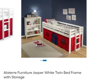 White twin bed frame with Storage