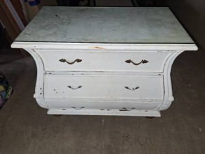Dresser and night stands set with glass tops