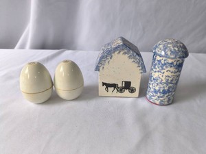 Eggs and BarnSilo Salt and Pepper Shakers-2 sets