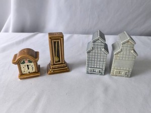Clocks and Grain Elevator Salt and Pepper Shakers-2 Sets