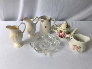 VINTAGE Creamer Dishes and Relish Plate- Lot of 6