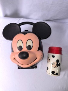1970s Aladdin Mickey Mouse Head Lunchbox with Thermos