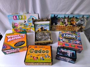 GAMES Horse-opoly, LIFE, Would you Rather, Cadoo, LOGO Party, MindTrap, Badlands Puzzle