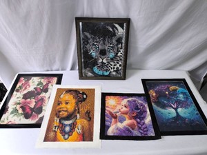 Diamond Paintings- Butterflies, Native Baby, Cougar, Majestic Tree, Angel Girl