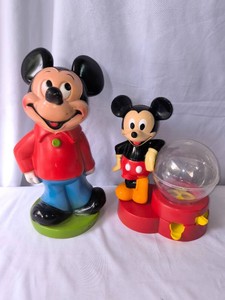 MICKEY MOUSE Piggy Bank and Gumball Machine -Lot of 2