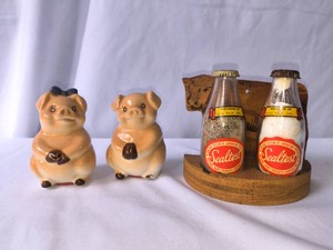 Pigs and Milk BottlesCow Salt and Pepper Shakers-2 Sets