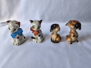 Kitties with Bows and Puppies Salt and Pepper Shakers-2 sets