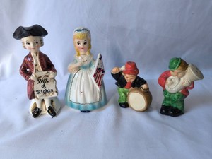 George Washington and Betsy Ross and Drummer and Tuba Player Salt and Pepper Shakers-2 Sets