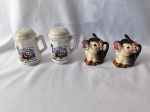 Beer Mugs and Cow Salt and Pepper Shakers-2 Sets