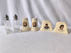 Presidential and Clear Glass Salt and Pepper Shakers-3 Sets